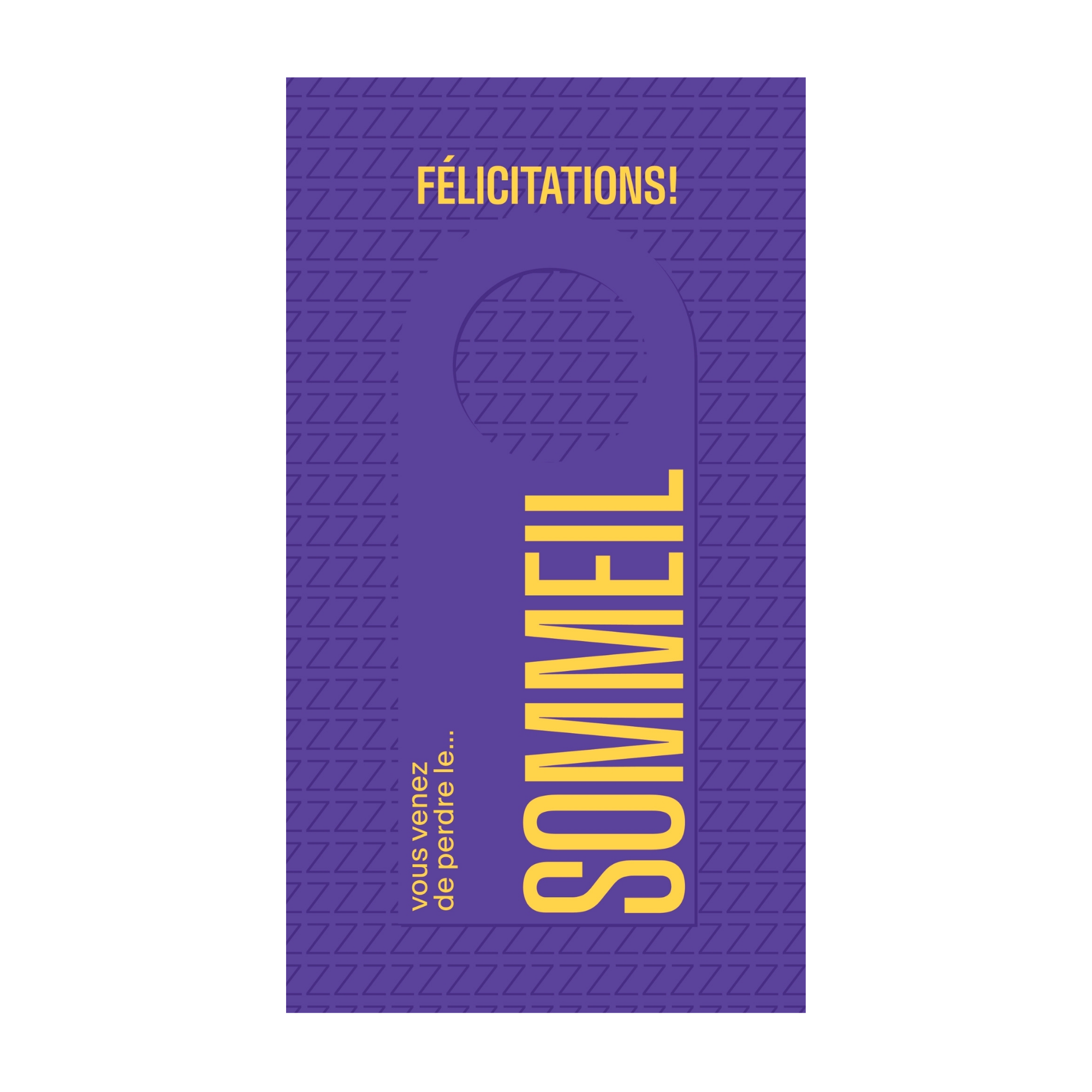 Félicitations, vous venez de perdre le sommeil — Chocolat & carte à message | barré
