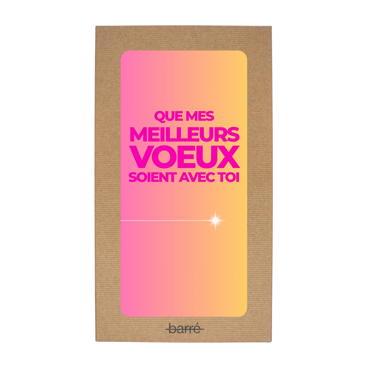 Que mes meilleurs vœux soient avec toi — Chocolat & carte à message | barré