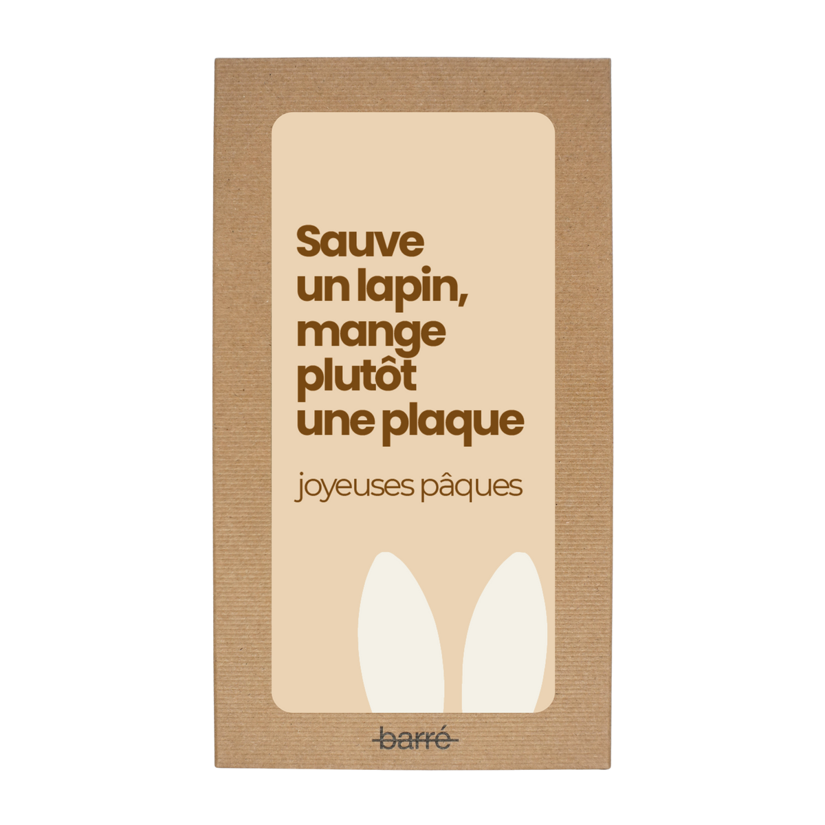 Sauve un lapin, mange plutôt une plaque - joyeuses pâques — Chocolat & carte à message | barré