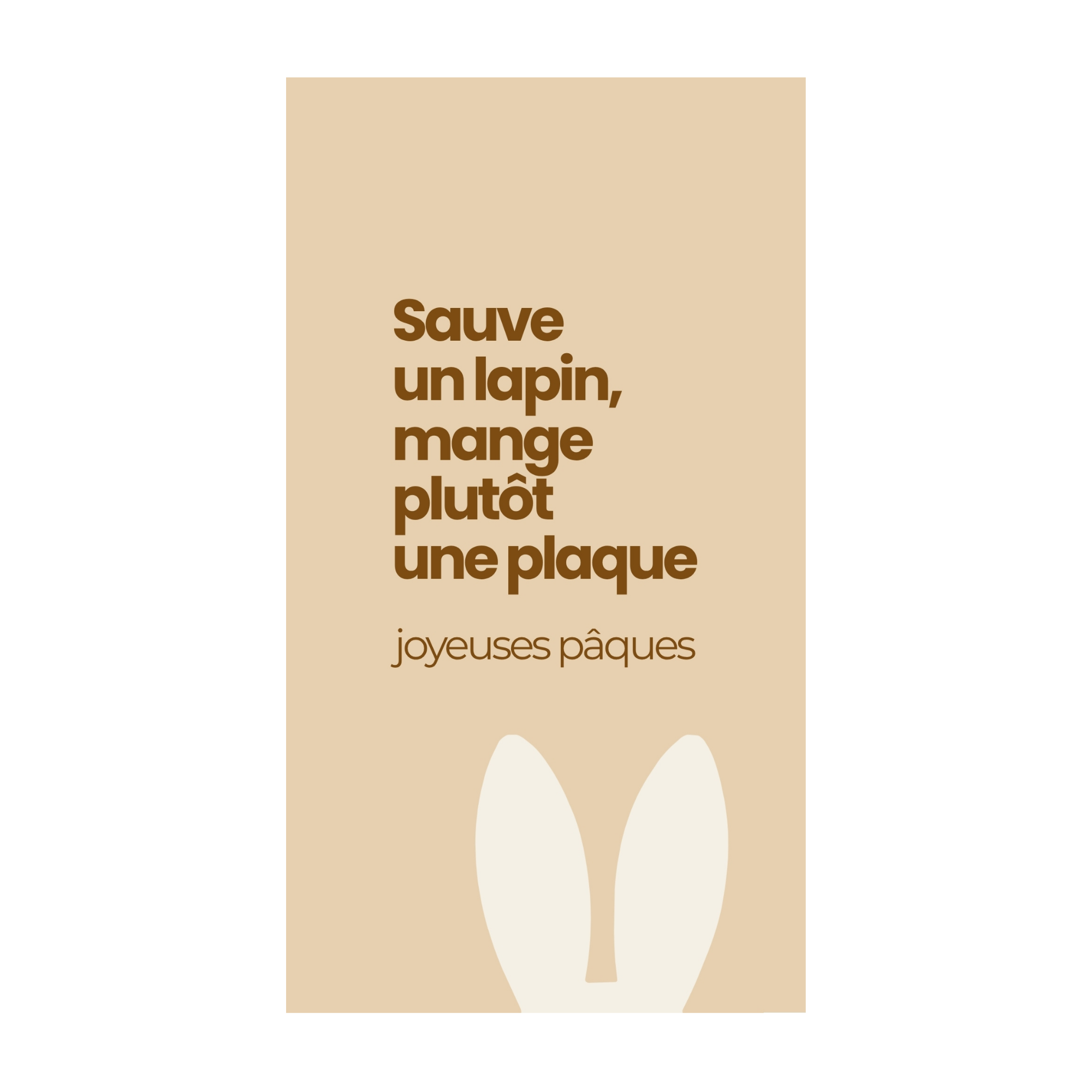 Sauve un lapin, mange plutôt une plaque - joyeuses pâques — Chocolat & carte à message | barré